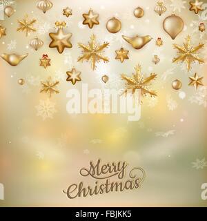 Goldene Weihnachtskugeln. EPS 10 Stock Vektor