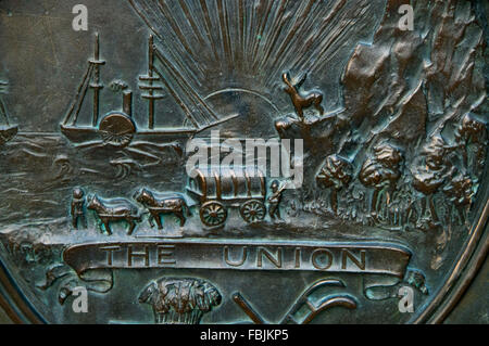 Lewis und Clark Memorial Oregon Plaque, Washington Park, Portland, Oregon Stockfoto