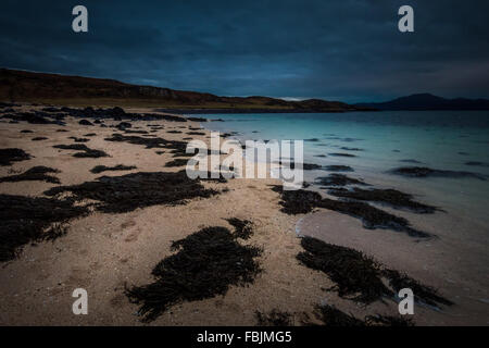 Coral Beach bei Sonnenuntergang.  Ein Dorneil, Loch Dunvegan, Isle Of Skye, innere Hebriden, Schottland, Vereinigtes Königreich, Europa Stockfoto