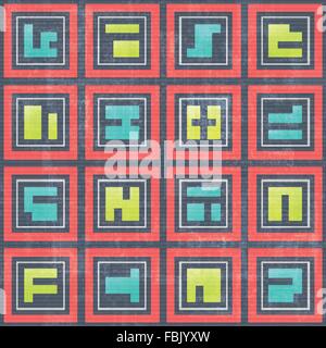 nahtlose Muster mit abstrakten, geometrischen Ornament über alte Papierstruktur. Vektor-Vintage-Hintergrund-design Stock Vektor