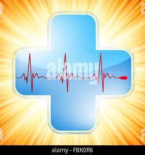 Herz medizinische Kreuz. EPS 8 Stock Vektor
