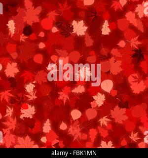 Roter Herbst Hintergrund mit Blättern. EPS 8 Stock Vektor