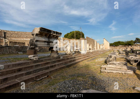 Das römische Theater in der wichtigsten Esplanade im Heiligtum von Asclepion, Pergamonmuseum, Stockfoto