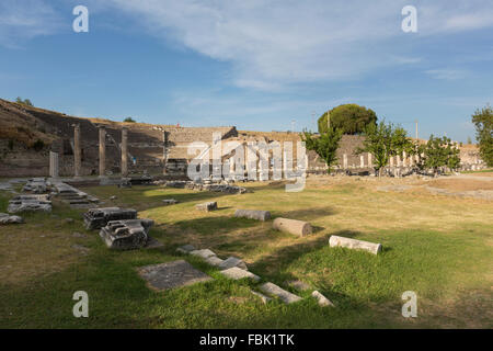 Das römische Theater in der wichtigsten Esplanade im Heiligtum von Asclepion, Pergamonmuseum, Stockfoto