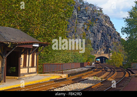 Harpers Ferry Eisenbahntunnel in West Virginia, USA. Stockfoto