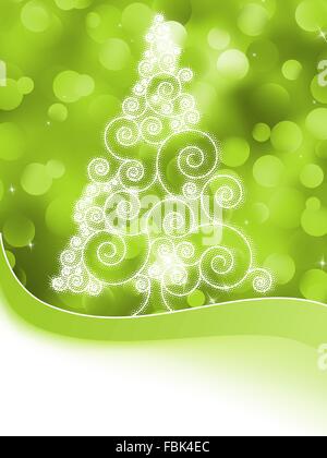 Halbton Weihnachtsbaum auf einem grün. EPS 8 Stock Vektor