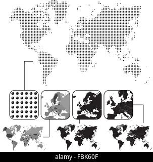 Satz von Weltkarten Stock Vektor