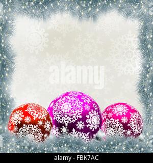 Weihnachtskarte mit Kugeln. EPS 8 Stock Vektor