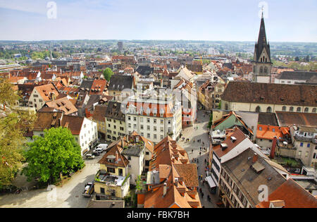 Luftaufnahme der Stadt Konstanz (Deutschland) und Stadt Kreuzlingen (Schweiz) Stockfoto