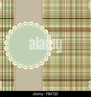 Wallace Tartan Vintage Karte Hintergrund. EPS 8 Stock Vektor