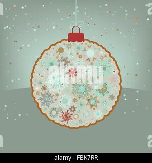 Retro-Farbe einfache blaue Weihnachtskarte. EPS 8 Stock Vektor