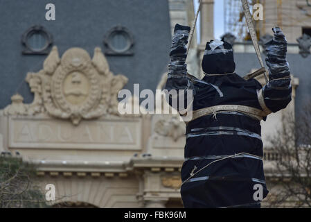 Installation des Denkmals zu Ehren der argentinischen ehemaliger Präsident Juan Domingo Peron, ein Populist, der eine nationale Ikone wurde. Stockfoto