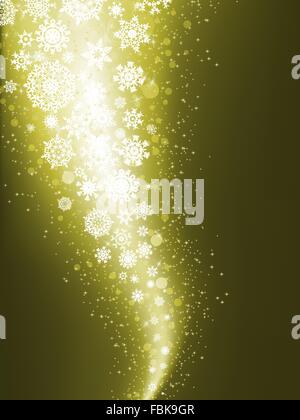 Gelbe Winter Hintergrund & Schneeflocken. EPS 8 Stock Vektor