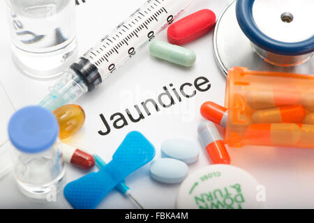 Gelbsucht Konzept Foto. Stockfoto