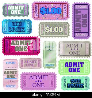 Satz von Ticket Eintrittskarte. EPS 8 Stock Vektor
