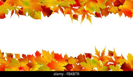 Bunter Herbst Grenze aus Blättern gemacht. EPS 8 Stock Vektor