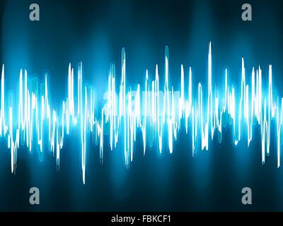 Schallwellen oszillierend auf schwarz. EPS 8 Stock Vektor