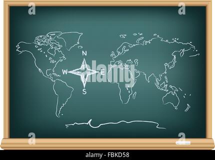 Board-Windrose-Karte Stock Vektor