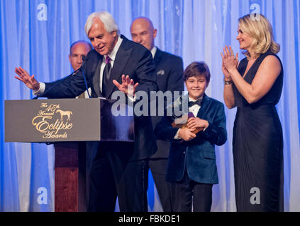 Hallandale Beach, Florida, USA. 16. Januar 2016. 16. Januar 2016: Bob Baffert beendete hervorragender Trainer bei der Preisverleihung 2015 Eclipse in der Sport der Könige Ballsaal im Gulfstream Park in Hallandale Beach, Florida. Scott Serio/ESW/CSM/Alamy Live-Nachrichten Stockfoto