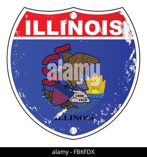 Illinois kennzeichnen Symbole als interstate Zeichen auf einem weißen Hintergrund Stock Vektor