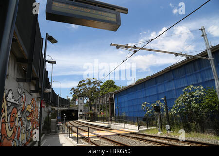 Leichhardt North Stadtbahn-Station im Inneren Westen Sydneys. Stockfoto