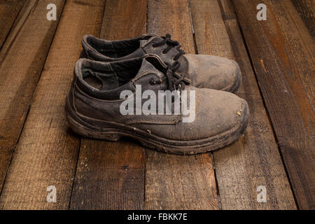Grunge Stiefel Stockfoto