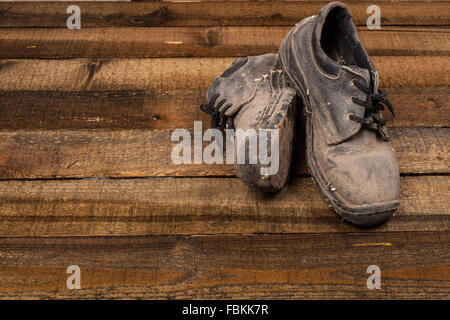 Grunge Stiefel Stockfoto