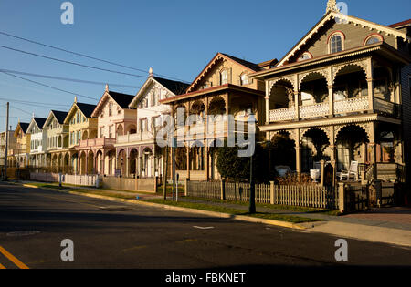 Zeile der viktorianischen Architektur Häuser in Cape kann New Jersey. Stockfoto