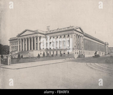 US-Treasury Building, Washington DC, antique print 1895 Stockfoto