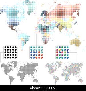Satz von Weltkarten Stock Vektor