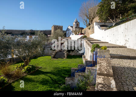 Ribatejo, Obidos mittelalterliche ummauerte Stadt, Portugal, Stockfoto