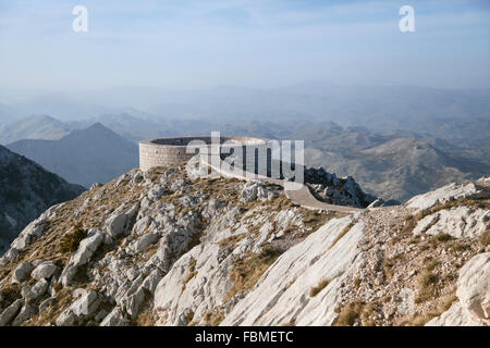 Sicht auf Lovcen Berg Fürsten Njegos Mausoleum Stockfoto