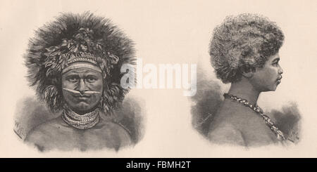 PORT MORESBY Native; Frau aus Süd Kap. Papua-Neu-Guinea, drucken alten 1888 Stockfoto