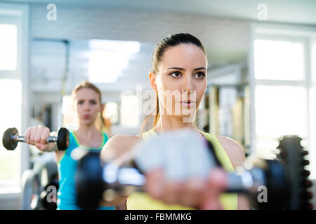 Schöne Frauen im Fitness-Studio Stockfoto