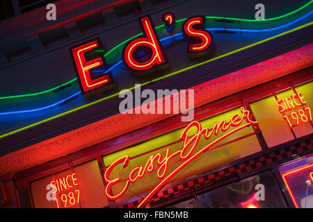 Ed es einfach Diner. Amerikanisches Restaurant Soho London UK Stockfoto