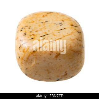 natürliche mineralische Edelstein - gelb (Sand) Jaspis Edelstein isoliert auf weißem Hintergrund hautnah Stockfoto