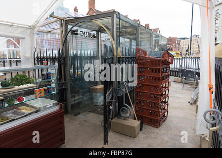 London, UK. 18. Januar 2015. Ex-öffentliche Toilette auf Verkauf für £ 1 Million in Spitalfields, London, UK.  Bildnachweis: Raymond Tang/Alamy Live-Nachrichten Stockfoto