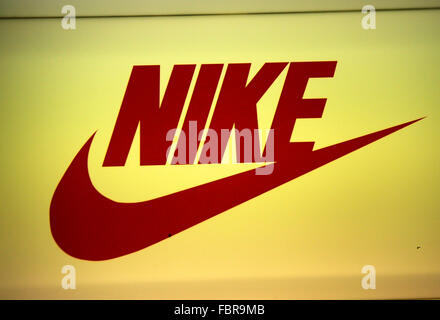 Markenname: "Nike", Berlin. Stockfoto