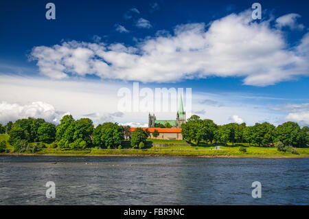 Nidarosdomen - Landschaft der Nidarosdom in Trondheim, Norwegen Stockfoto