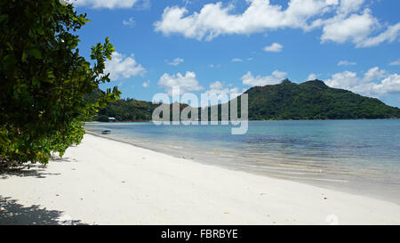 tropischer Strand Anse Boudin Praslin Insel Stockfoto