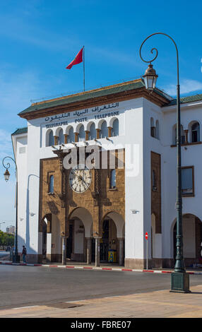 Post, Telegraf und Telefon Hauptbüro von Rabat. Rabat, Marokko. Stockfoto