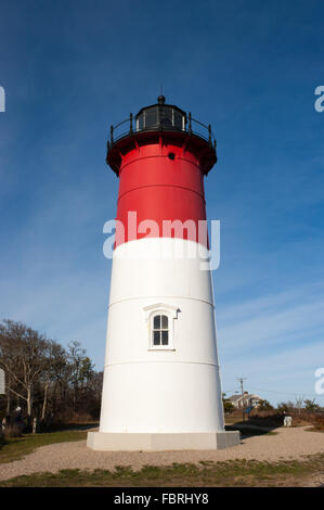 Nauset Licht, befindet sich ein Wahrzeichen Leuchtturm am Cape Cod National Seashore in Eastham, Massachusetts, USA Stockfoto