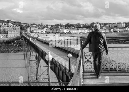 Clevedon Pier ist ein Meer-Pier in der Stadt Clevedon, auf der englischen Seite der Mündung des Severn Stockfoto