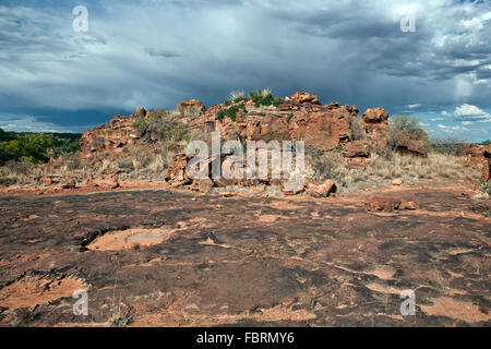 Zeigen Sie auf der Oberseite der Waterberg Plateau-Namibia an Stockfoto