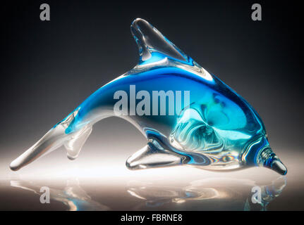 Murano Glass Skulptur eines Delphins Stockfoto