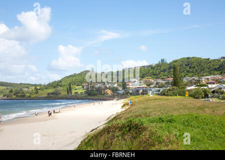 Lennox Head und Seven Mile Beach an der Nord Küste von New South Wales, Australien. Ein beliebtes Urlaubsziel. Stockfoto