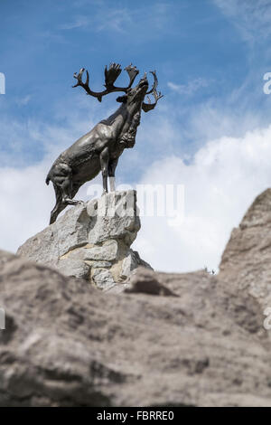 Caribou Statue, Neufundland Regiment Memorial, Beaumont-Hamel. Stockfoto