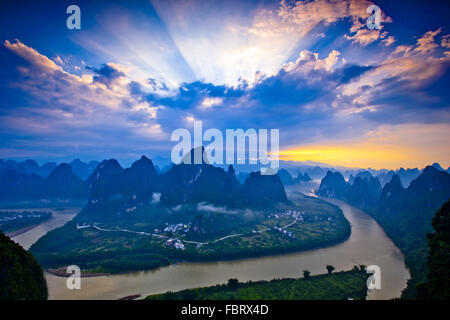 Lijiang Yangshuo County Guilin Stadt der Provinz Guangxi, China Stockfoto