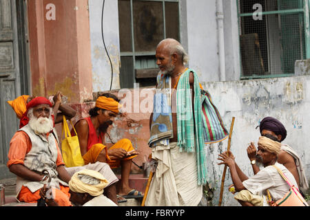 Eine Gruppe von Sadhus - Rishikesh, Indien. Stockfoto