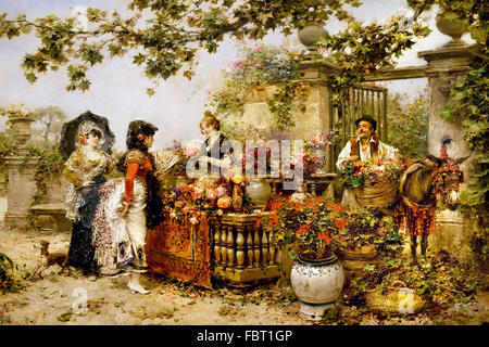 Der Blumenmarkt von José Benlliure Gil 1855-1937 Andalusien Spanien Spanien Stockfoto